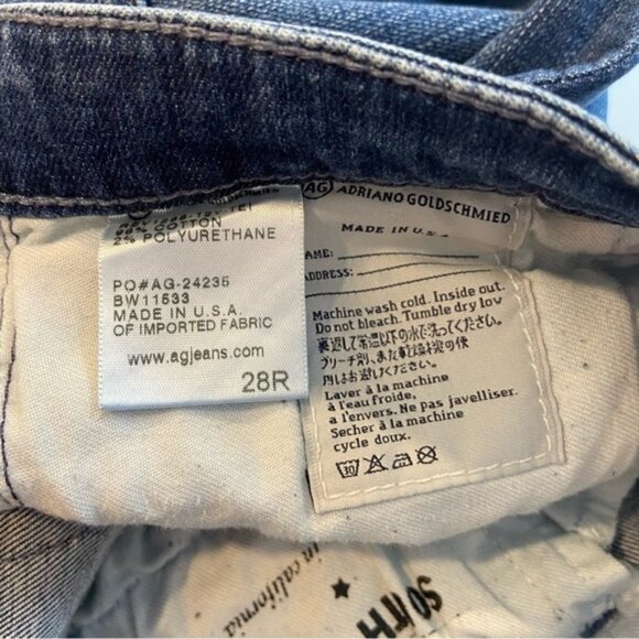 AG Adriano Goldschied The legging super skinny blue stretchy soft denim short 28 - Picture 5 of 9